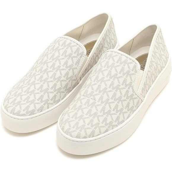 Michael Kors MK Logo Teddi Slip On Platform Sneakers Vanilla Cream 10/11 Nib$175 - Picture 1 of 7